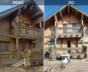 Rąstiniu namų sandarinimas - Statybos darbai - 2 Statybos darbai - Rąstiniu namų sandarinimas - 2