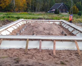 Pamatų įrengimas, indždinerinių tinklų montavimas, drono fot / EGIDA / Darbų pavyzdys ID 4123406