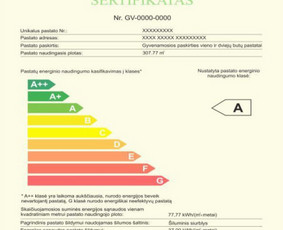 Namo pridavimas 100 %, nebaigta statyba. - Energetinio naudingumo sertifikatai - 1 Energetinio naudingumo sertifikatai - Namo pridavimas 100 %, nebaigta statyba. - 1