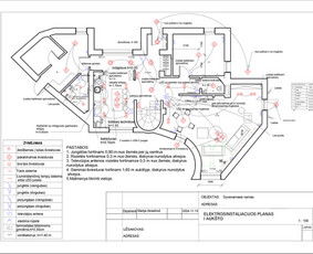 Techninių brėžinių braižymas - Interjero techniniai brėžiniai (baldų išdėstymo, apšvietimo) - 1