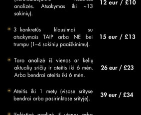 Taro + ekstrasensorika - Būrimai, būrėjai - 1 Būrimai, būrėjai - Taro + ekstrasensorika - 1