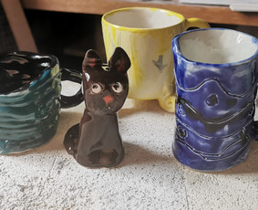 Dailė, menai, keramika - Keramikos pamokos. Balto molio keramikos dirbiniai. - 2