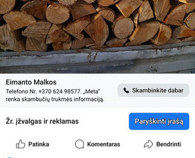 Tradiciniai amatai - Parduodamos malkos - 1