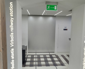 Veidrodis užklijuotas šerkšno plėvelė.