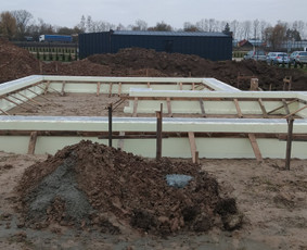 Pamatų liejimas, įrengimas - Pamatų įrengimas, indždinerinių tinklų montavimas, drono fot - 1