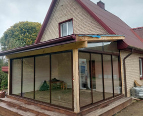 Terasų stiklinimas - Langai,durys,vartai,remontas,gamyba,balkonų stiklinimas. - 1