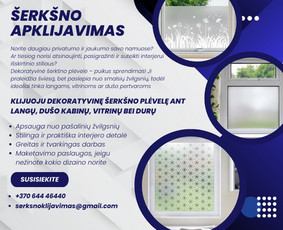 Plėvelės klijavimas - Dekoratyvinės šerkšno plėvelės klijavimas - 1