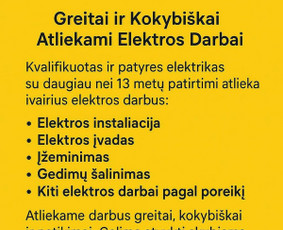 Elektrikai, elektros darbai - Elektrikas Marijampolė - 1