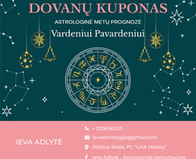 Dovanų kuponas. Galioja 1 metus.