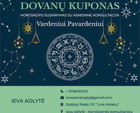 Dovanų kuponas. Galioja 1 metus.