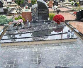 Granito plokštės kapams, dengimas - Kapų dengimas plokštėmis, paminklai, raidžių kalimas - 4