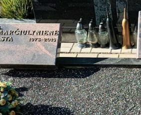 Paminklai kapams, antkapiai - Kapų dengimas plokštėmis, paminklai, raidžių kalimas - 4