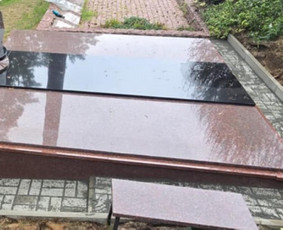 Granito plokštės kapams, dengimas - Kapų dengimas plokštėmis, paminklai, raidžių kalimas - 1