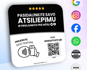 Interneto svetainių kūrimas - Atsiliepimų ir socialinių tinklų lentelės Nfc + Qr - 2