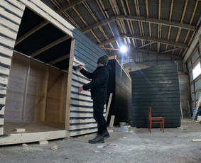 Sodo, mediniai nameliai - Sandėliukų gamyba - 1