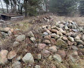 Žemės kasimas, lyginimas - Akmenys, įvairaus dydžio - 4