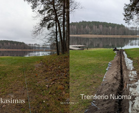 Statybinės technikos nuoma - Skylių grezimas, transeju kasimas, kelmu salinimas - 2