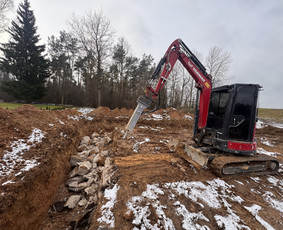 4t Mini ekskavatoriaus,bobcat.polių grežimas.griovimas / Spec. technikos nuoma Vilnius / Darbų pavyzdys ID 4204003