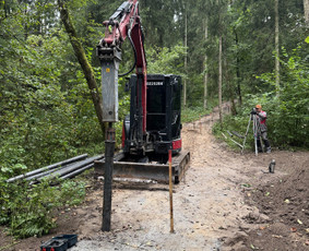 4t Mini ekskavatoriaus,bobcat.polių grežimas.griovimas / Spec. technikos nuoma Vilnius / Darbų pavyzdys ID 4204019