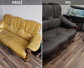 Restauravimas - Mink&scaron;tų baldų pervilkimas. Kiti gaminiai is odos ir gobeleno - 2