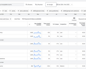 Raktinių žodžių analizė ir parinkimas - Seo paslaugos ir optimizacija Ai atsakymams - 1