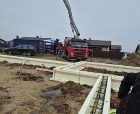 Polių gręžimas - Pamatų liejimas ir betonavimo darbai. Pamatų įrengimas. - 2