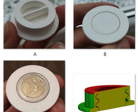 Taupyklių įklijuojamo kamštelio modelis 3D CAD paslauga + prototipų veikimo atspausdinimas ir patikrinimas