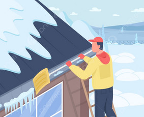 Sniego valymas nuo stogų - Sniego valymas nuo - stogų, takelių, kiemų. - 1