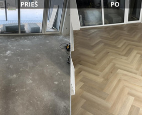 Laminato, vinilo (click sistema) klojimas, išlyginamasis / DASS grindų sprendimai / Darbų pavyzdys ID 4229213