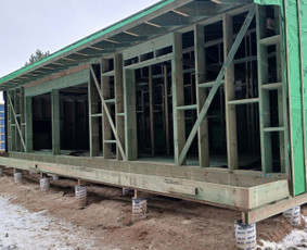 Statybos, apdaila - Karkasinių modulinių pastatų statyba. - 2