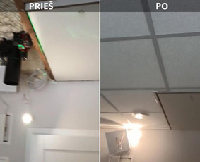 Pakabinamų lubų montavimas - Plataus profilio statybos darbais - 1