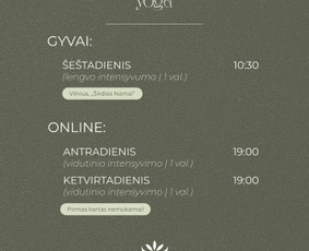 Sveikata, gydymas - Joga-sąmoningo judesio praktika. Gyvai / online / įmonėms - 2