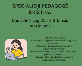 Logopedai - Specialioji pedagogė Kristina Nuotolinė pagalba - 1