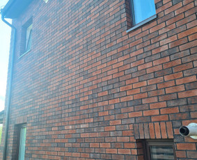 Statybos darbai - Klijuojame klinkerį, fasado darbai. Vidaus apdaila - 4