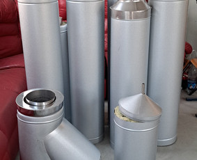 Kaminai, kaminų įdėklai, valymas - Pristatomi kaminai, kaminų indėklai, skardos lankstiniai. - 2