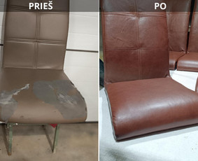 Baldų restauravimas, remontas - Mink&scaron;tų baldų pervilkimas, kiti darbai su oda ir gobelenu - 2