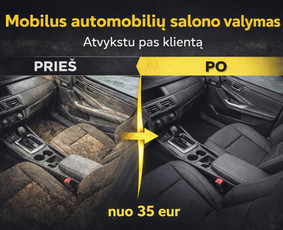 Automobilių plovyklos - Mobilus automobilių salono valymas Vilniuje - 1