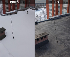 Varveklių ir ledo nuėmimas Sniego valymas nuo stogo / K. Tarvydas / Darbų pavyzdys ID 4274197