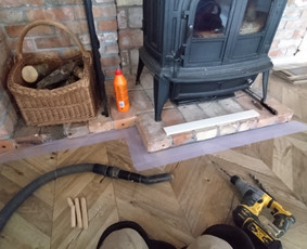 Grindjuosčių montavimas - Vidaus apdailos darbai, tinkavimas natūraliu molio tinku. - 1