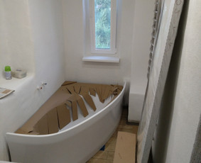 Plytelių klijavimas - Vidaus apdailos darbai, tinkavimas natūraliu molio tinku. - 3