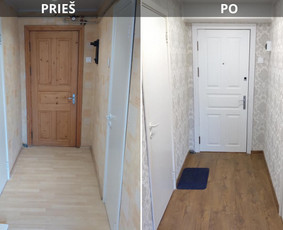 Laminato klojimas - Vidaus apdailos darbai, tinkavimas natūraliu molio tinku. - 1