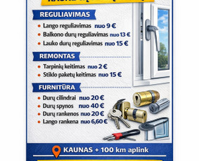 Vidaus apdailos darbai - Langų ir durų remontas &ndash; greitai ir patikimai ! - 1