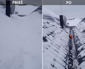 I&scaron;kabų, reklaminių tentų montavimas ir demontavimas - Auk&scaron;tuminiai darbai Stogų sniego valymas Varveklių &scaron;alinimas - 1