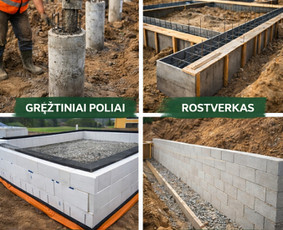 Gręžtiniai (poliniai) pamatai - Pamatų įrengimas - 1
