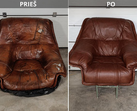 Baldų restauravimas, remontas - Mink&scaron;tų baldų pervilkimas. Kiti gaminiai is odos ir gobeleno - 3