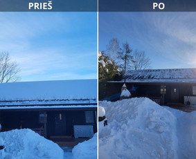 Stogo dažymas - Auk&scaron;tuminiai darbai Stogų sniego valymas Varveklių &scaron;alinimas - 1