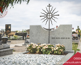 Paminklų, antkapių montavimas - Kapų dengimas plok&scaron;tėmis, paminklai, raidžių kalimas - 3