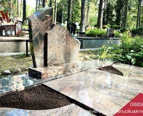 Paminklų, antkapių montavimas - Kapų dengimas plok&scaron;tėmis, paminklai, raidžių kalimas - 2