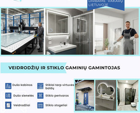 Stiklinių vitrinų gamyba - Gaminame įvairiausių dydžių veidrodžiai ir stiklo gaminiai - 1