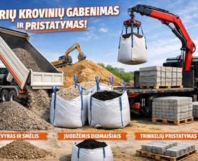 Žemės kasimas, lyginimas - Smėlis, žvyras, skalda su pristatymu nuo 1t - 2